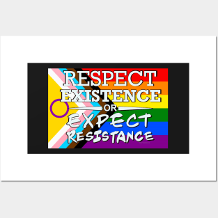 Respect Exsistence or Expect Resistance, Intersex Pride Flag Posters and Art